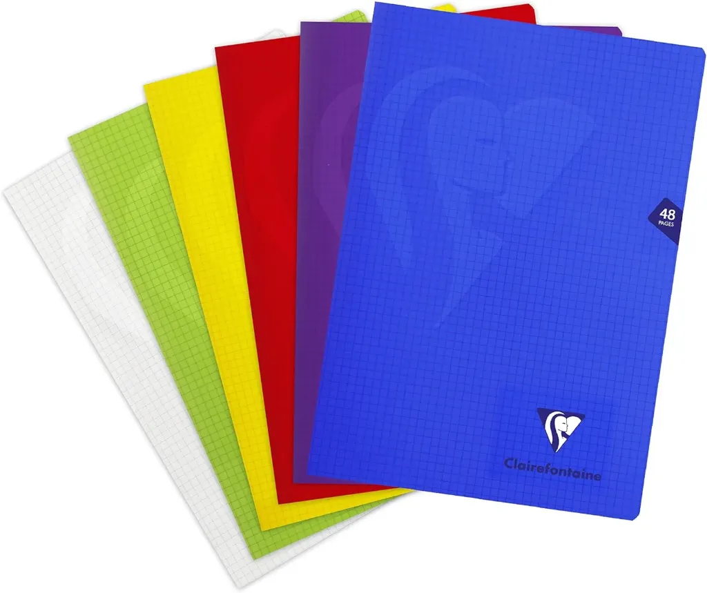 [3329683031628] Cahier Agrafé Mimesys - A4 21x29,7 cm - 96 Pages Petits Carreaux - Papier Blanc 90 g - Couverture Polypro Couleur Aléatoire