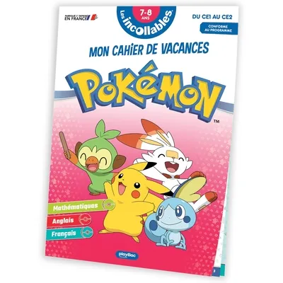 [9782809679632] Cahier de vacances 2026 Pokémon - Les incollables - CE1 au CE2 - 7/8 ans