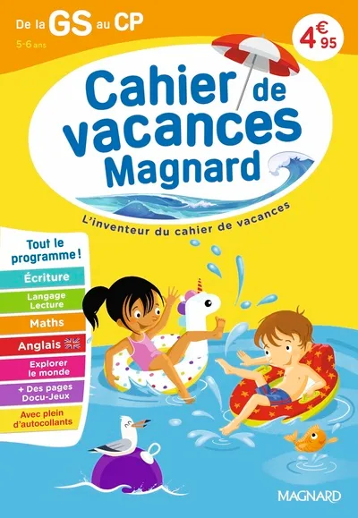 Cahier de vacances 2026, de la GS vers le CP 5-6 ans