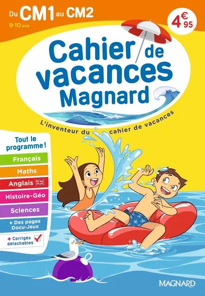 Cahier de vacances 2026, du CM1 vers le CM2 9-10 ans