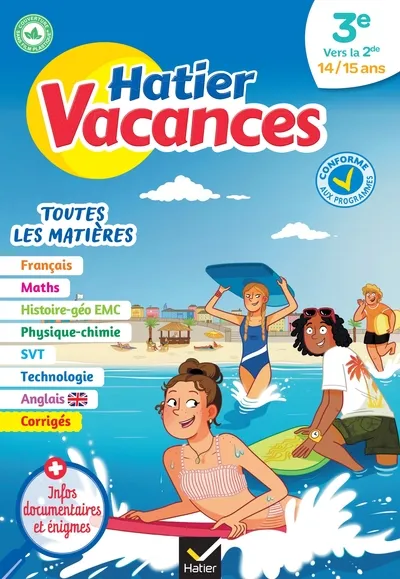 Hatier vacances de la 3e vers la 2de Toutes les matières