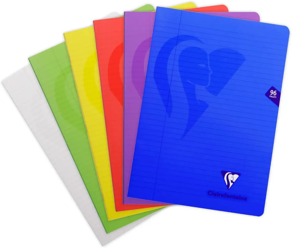 Clairefontaine | Mimesys cahier piqué polypro 21x29,7cm 96p ligné + marge coloris assortis