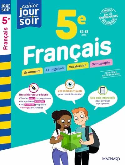 Français 5e - Cahier Jour Soir: Conçu et recommandé par les enseignants