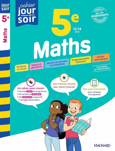 Maths 5e - Cahier Jour Soir: Conçu et recommandé par les enseignants