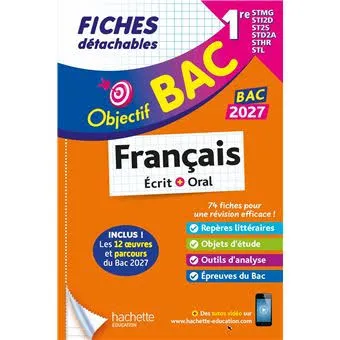 Objectif BAC 2027 Fiches détachables Français 1re générale